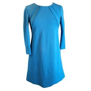 Antonio Melani Designer Cerulean Blue Sheath 3/4 Sleeve Fitted Midi Dress 2